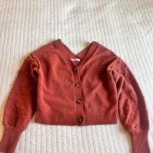 Moon and Madison Rust Cardigan with Button Accents